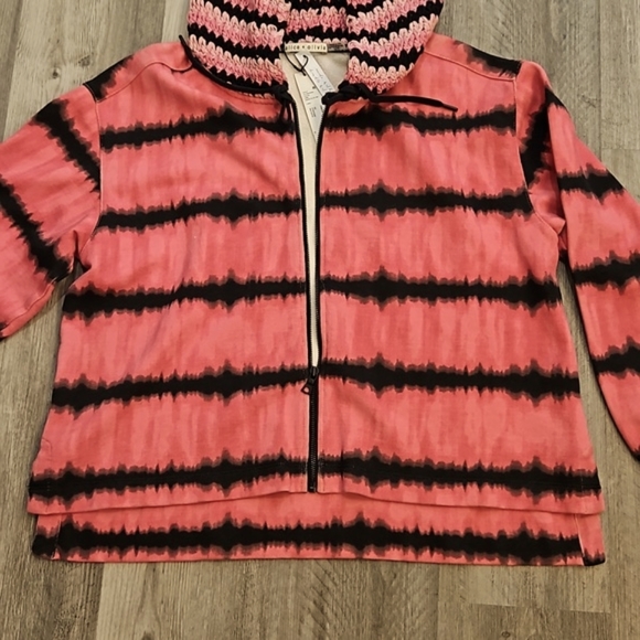 Alice + Olivia Crochet Tie-dye Hoodie sz  XL - Picture 6 of 13
